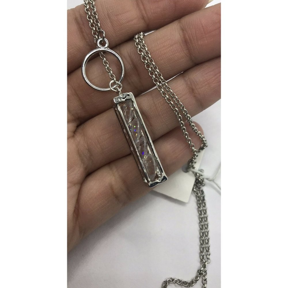 Just Jewelry Crystals Pendant Necklace 16”